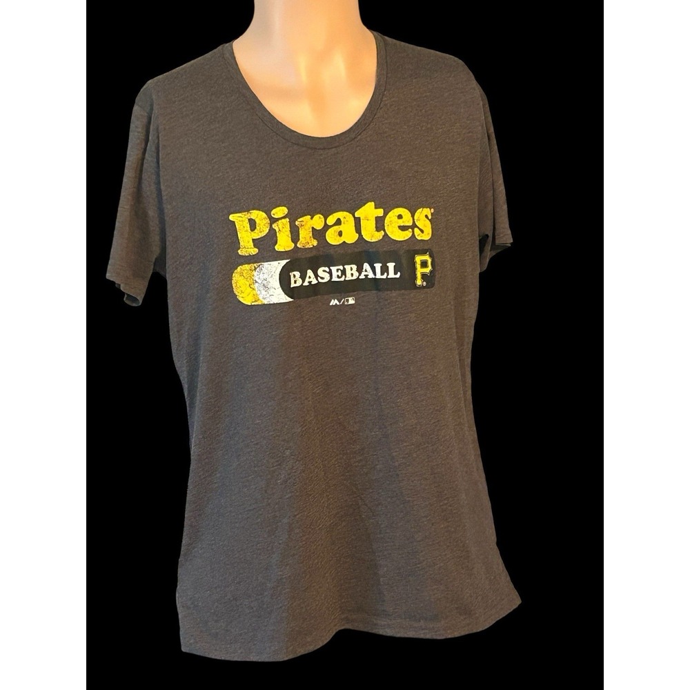 Pittsburgh Pirates Majestic‎ Black T Shirt Mens Large MLB Baseball